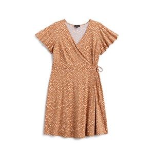 Faux wrap knit dress